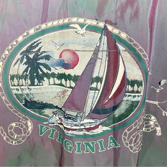 Vintage 90s Windbreaker Jacket Iridescent Unisex One Size Oversized XL Green - Picture 9 of 17